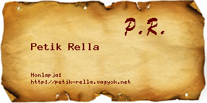Petik Rella névjegykártya